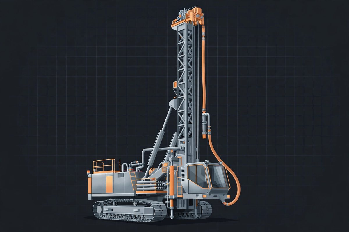 Aquilon 450C crawler water well and geothermal drilling rig — concept illustration