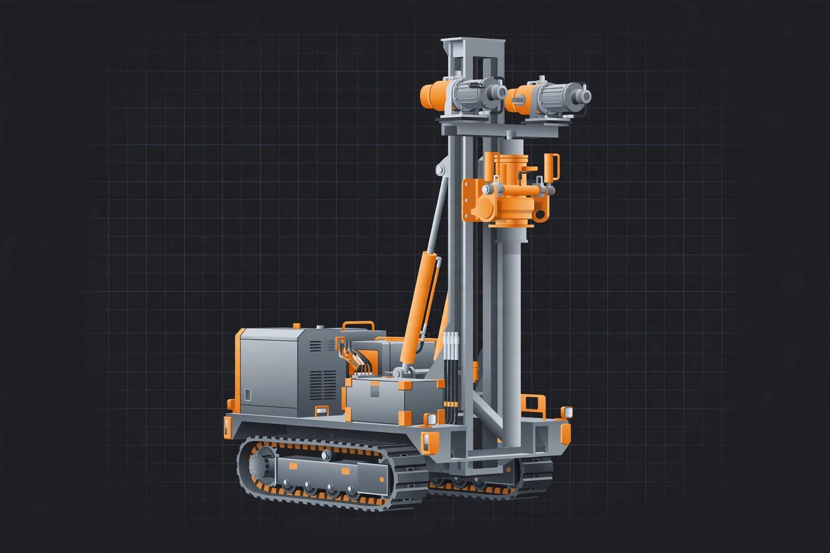 GeoTherm G260 geothermal borehole drilling rig — concept illustration