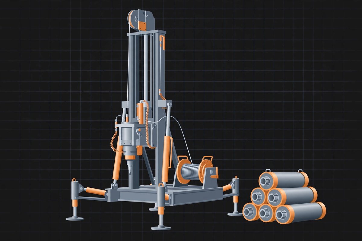 TerroCore ZY-40 modular wireline core drill — concept illustration